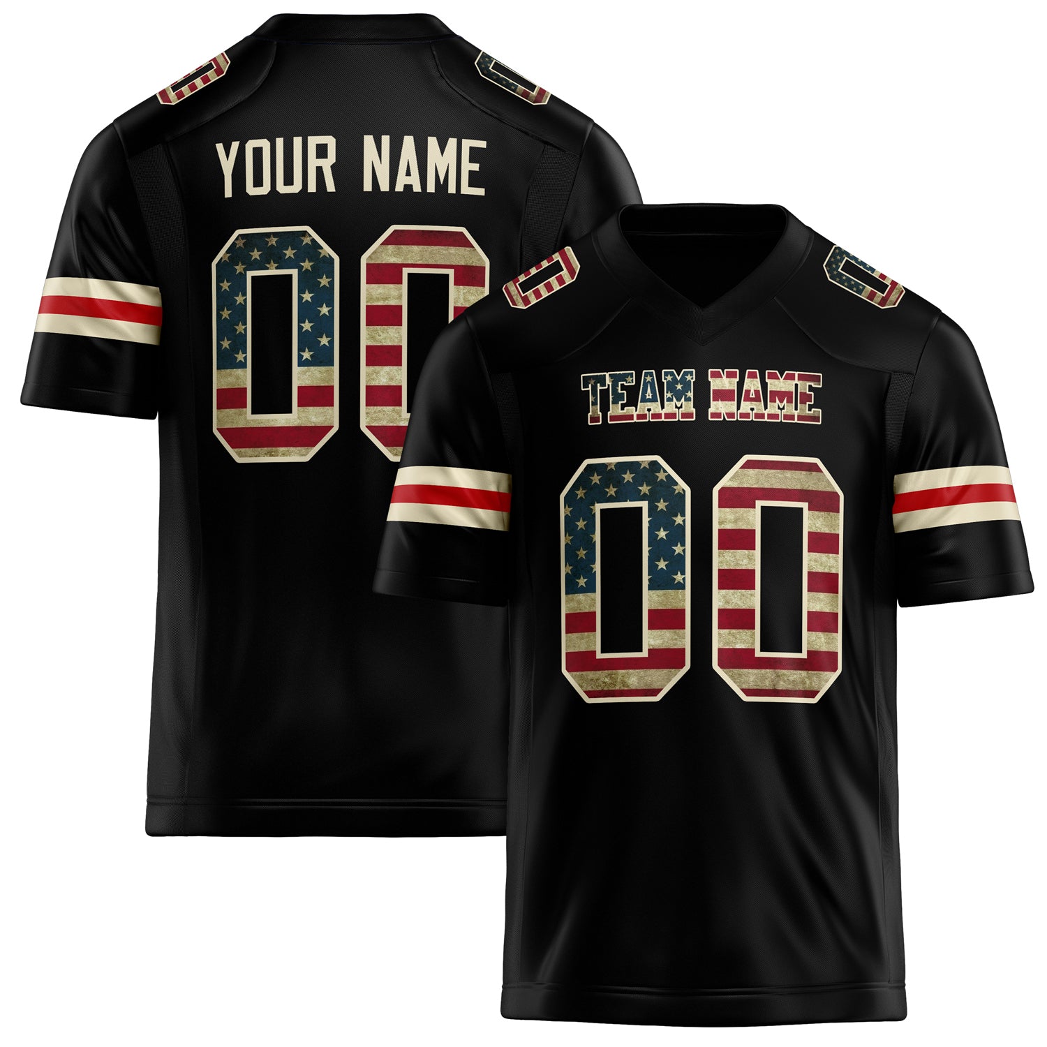 Custom Black cream Solid Colour Football Jersey FT02240730BL027