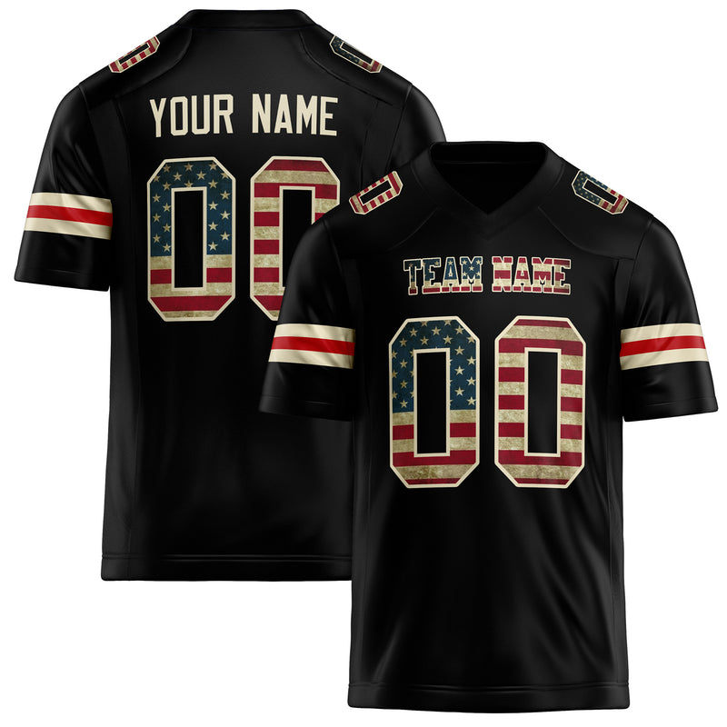 Custom Black cream Solid Colour Football Jersey FT02240730BL027