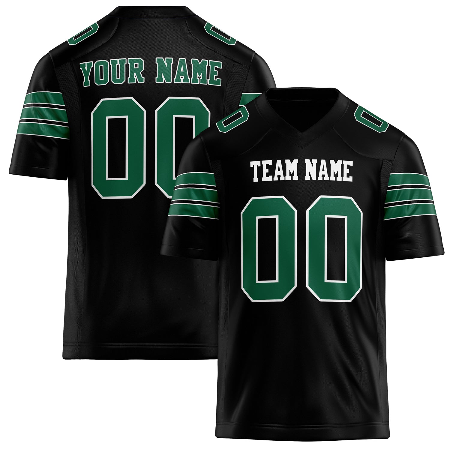 Custom Black kelly green Solid Colour Football Jersey FT02240730BL028