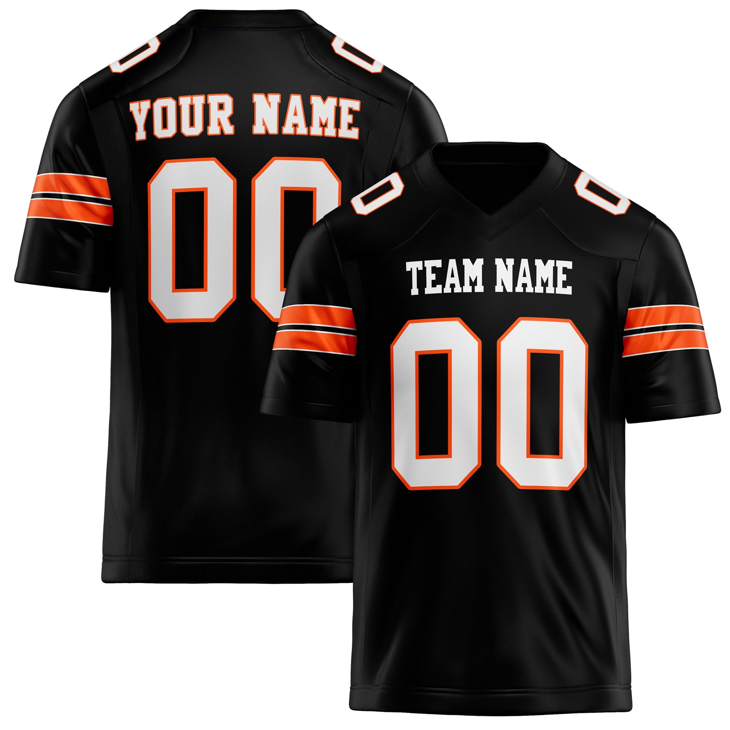 Custom Black White Solid Colour Football Jersey FT02240730BL029
