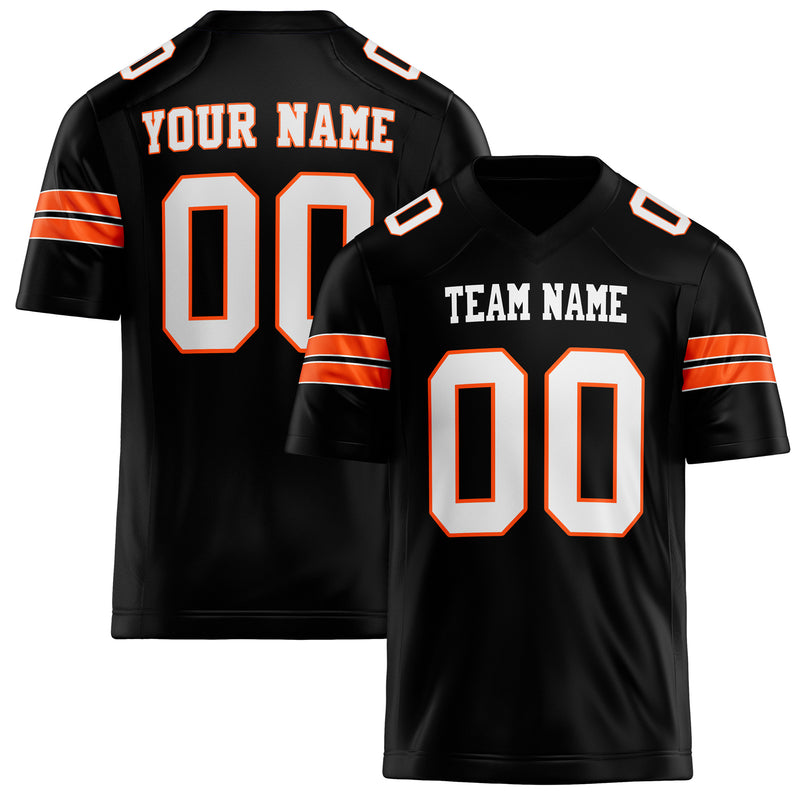 Custom Black White Solid Colour Football Jersey FT02240730BL029
