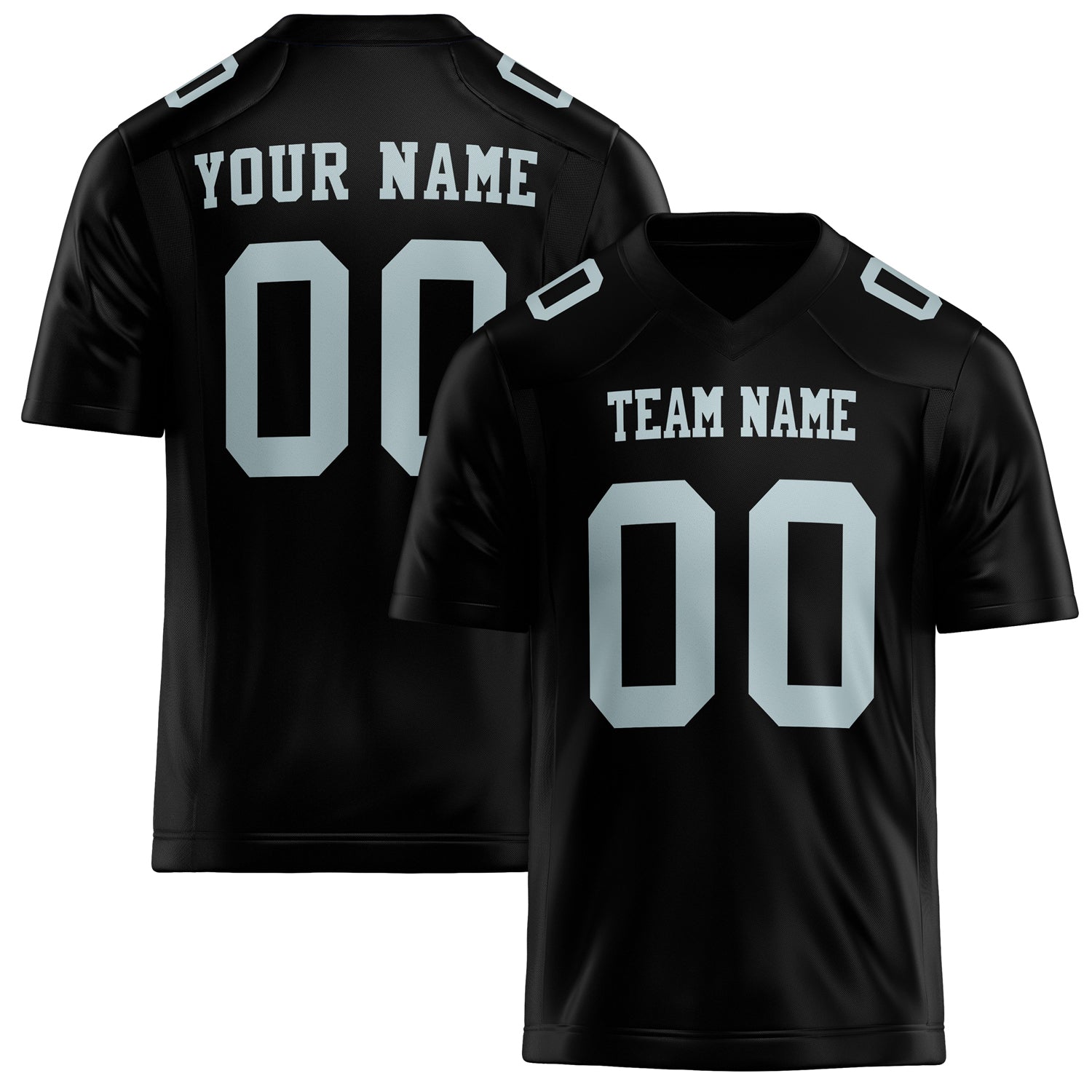 Custom Black gray Solid Colour Football Jersey FT02240730BL030