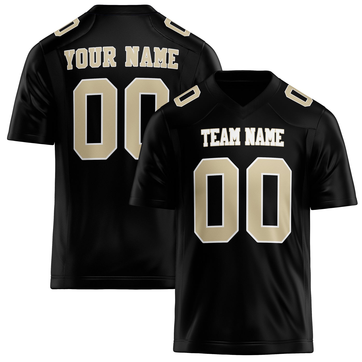 Custom Black cream Solid Colour Football Jersey FT02240730BL031