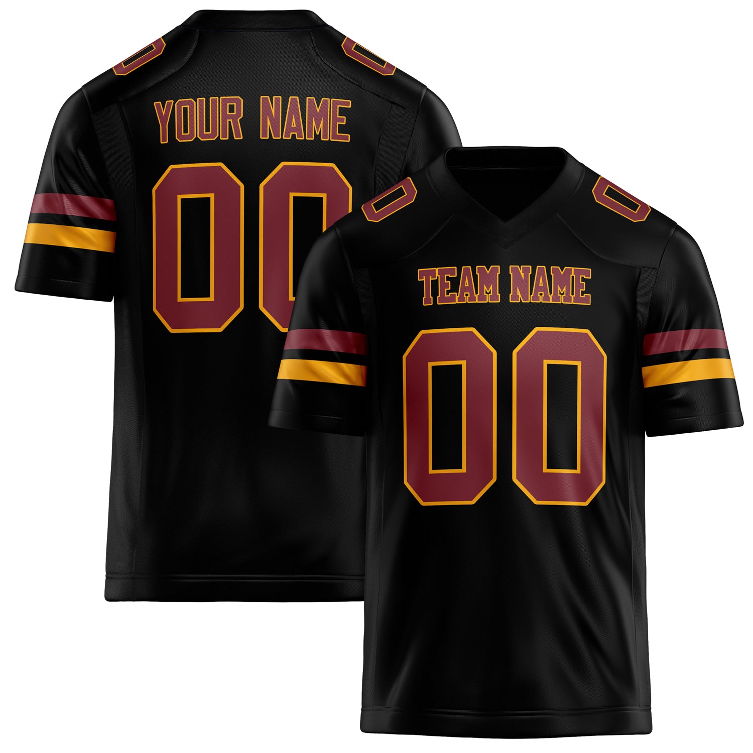 Custom Black maroon Solid Colour Football Jersey FT02240730BL034