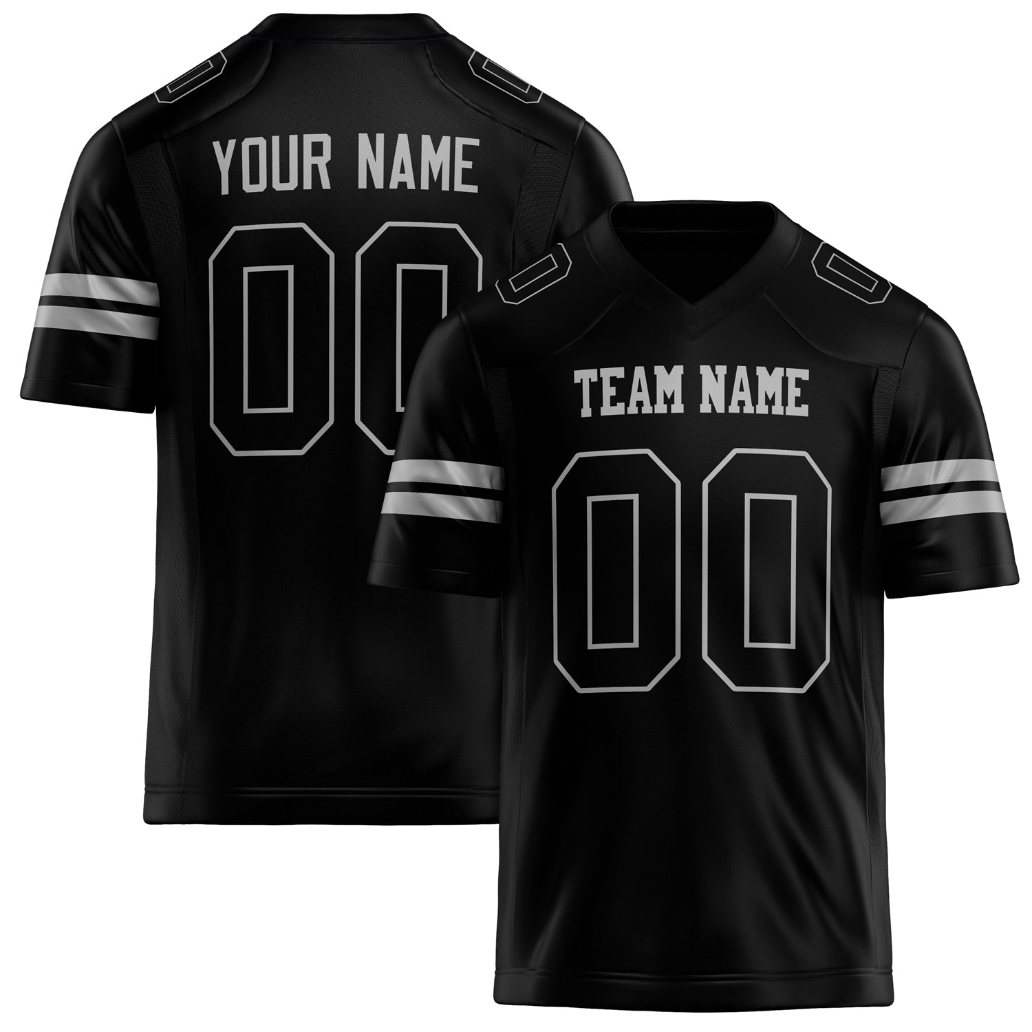 Custom Black gray Solid Colour Football Jersey FT02240730BL036