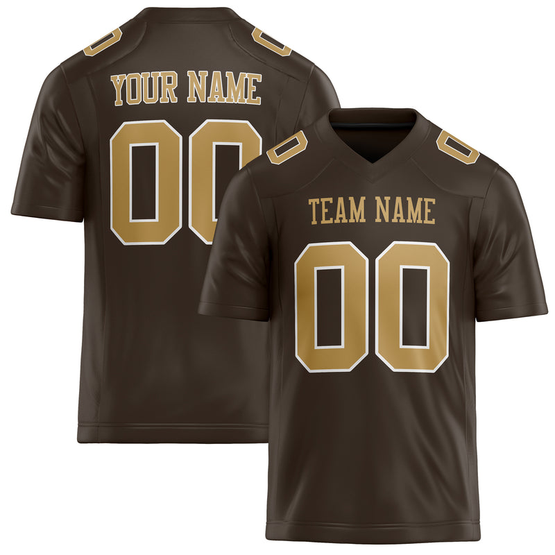 Custom  brown Solid Colour Football Jersey FT02240730BR050
