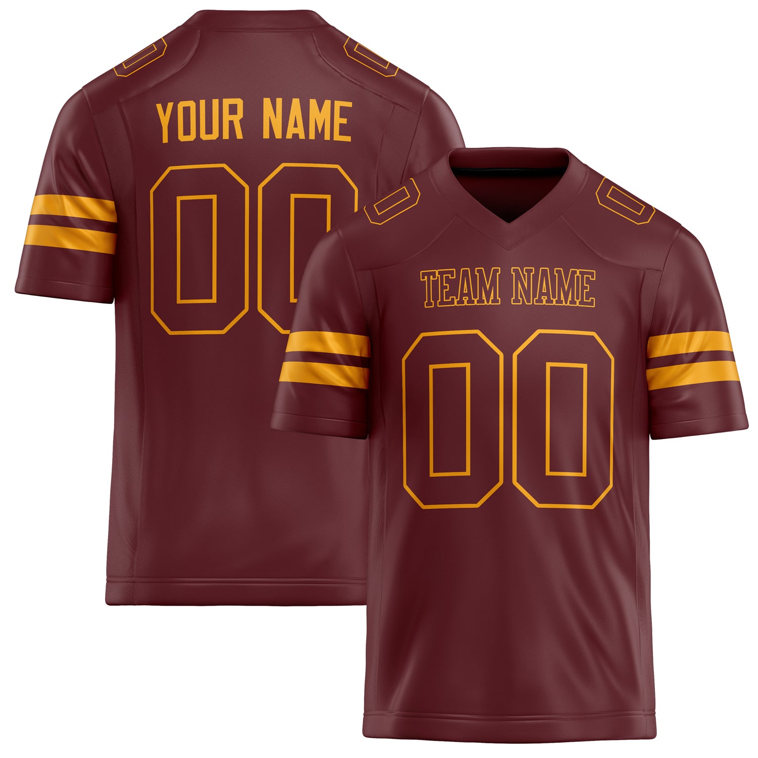 Custom Burgundy gold Solid Colour Football Jersey FT02240730BU065