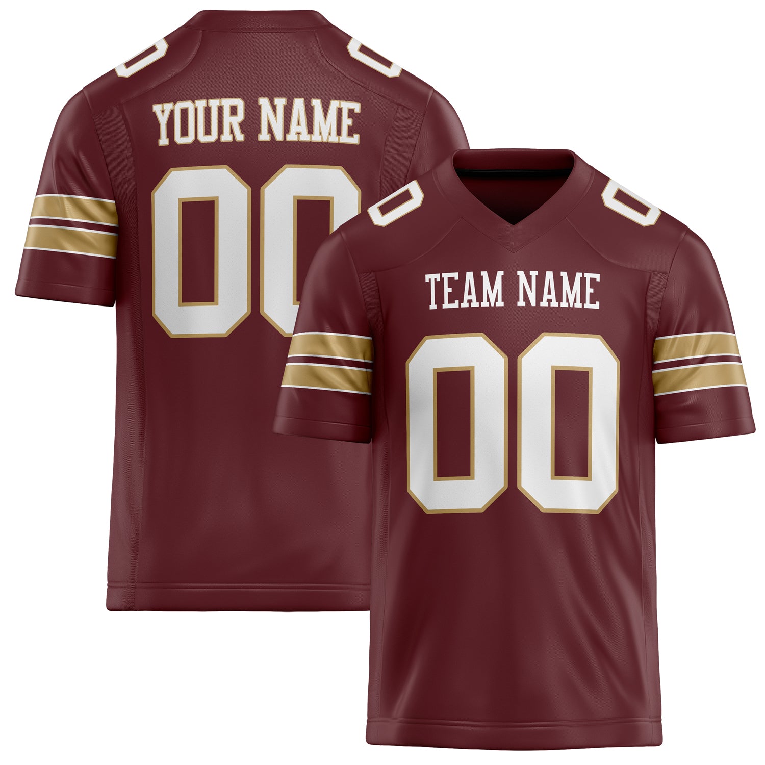 Custom Burgundy White Solid Colour Football Jersey FT02240730BU067