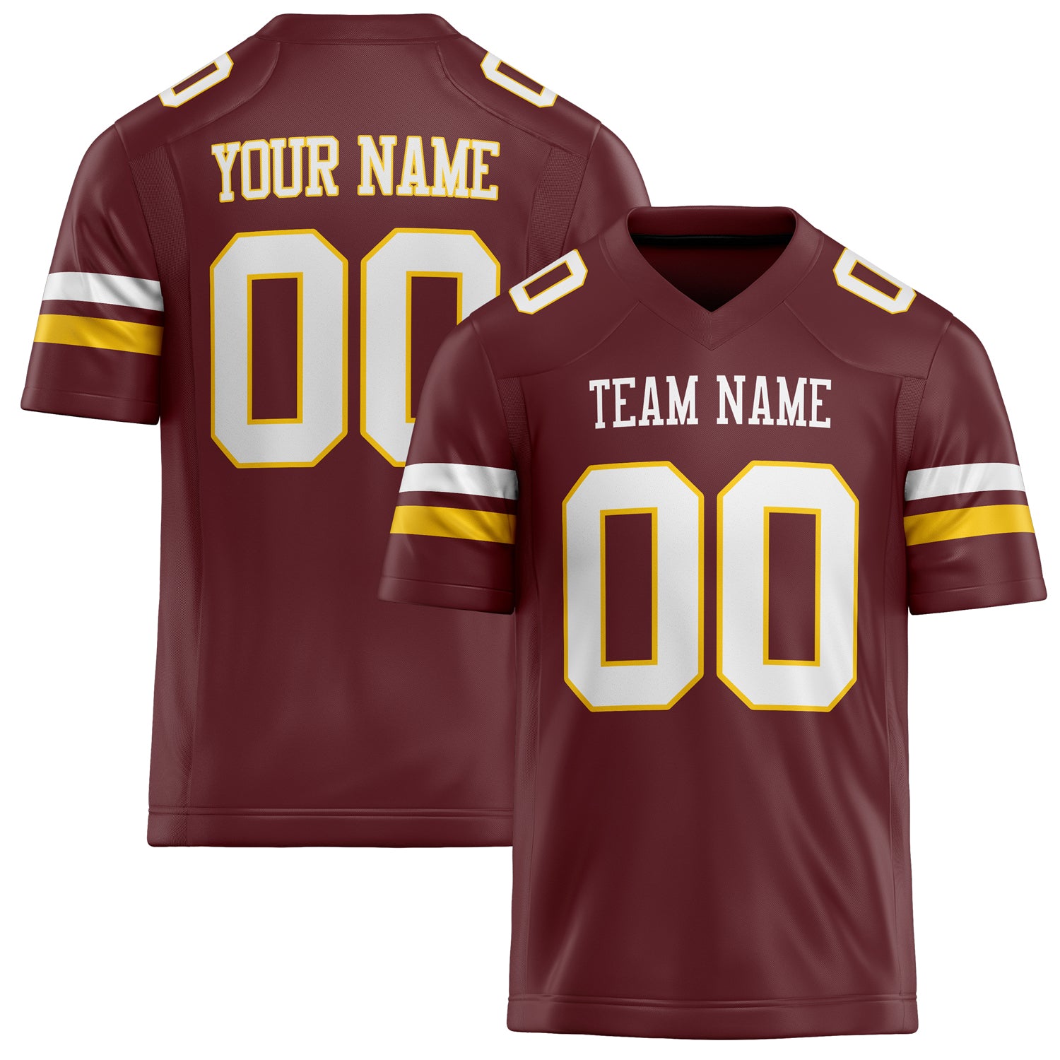 Custom Burgundy White Solid Colour Football Jersey FT02240730BU069