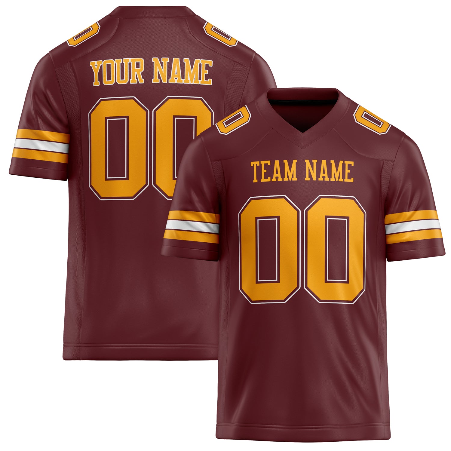 Custom Burgundy cream Solid Colour Football Jersey FT02240730BU070