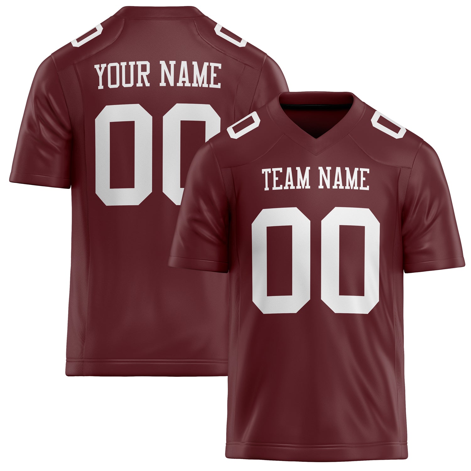 Custom Burgundy White Solid Colour Football Jersey FT02240730BU072