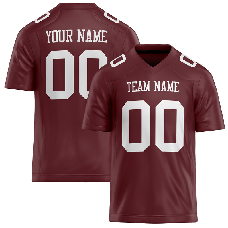 Custom Burgundy White Solid Colour Football Jersey FT02240730BU072