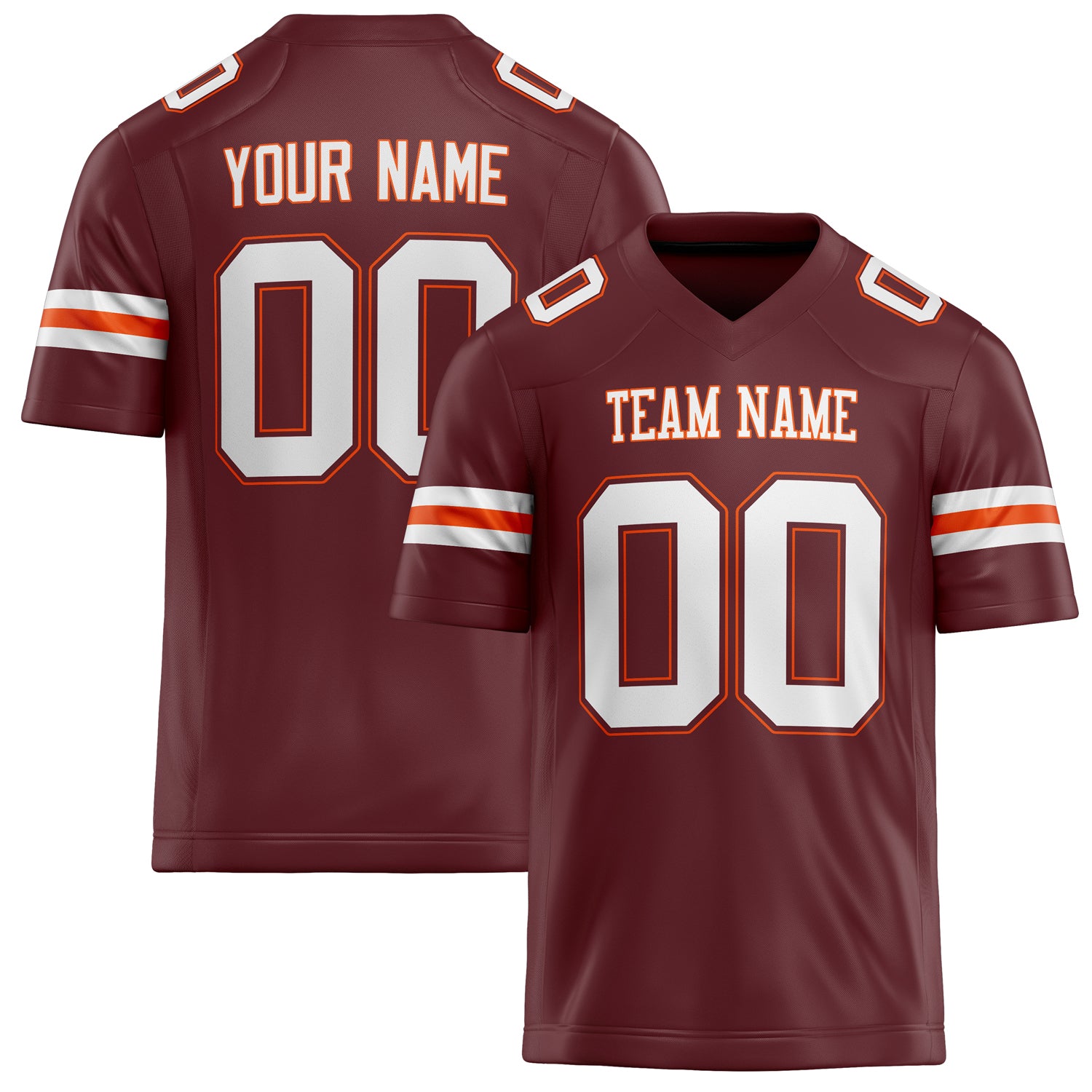 Custom Burgundy White Solid Colour Football Jersey FT02240730BU074