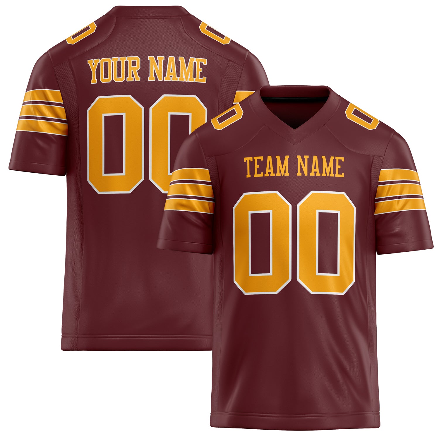 Custom Burgundy orange Solid Colour Football Jersey FT02240730BU076