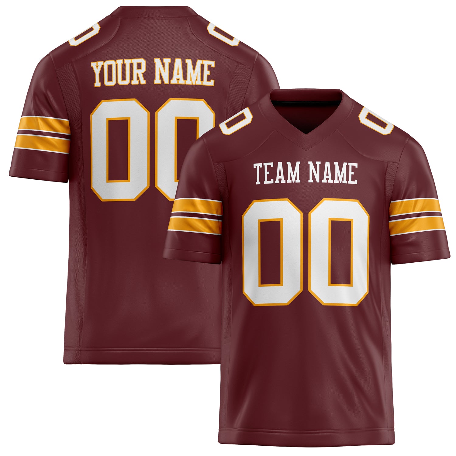 Custom Burgundy White Solid Colour Football Jersey FT02240730BU078