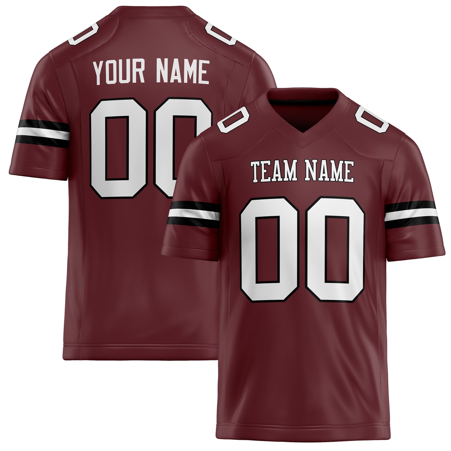 Custom Burgundy White Solid Colour Football Jersey FT02240730BU079