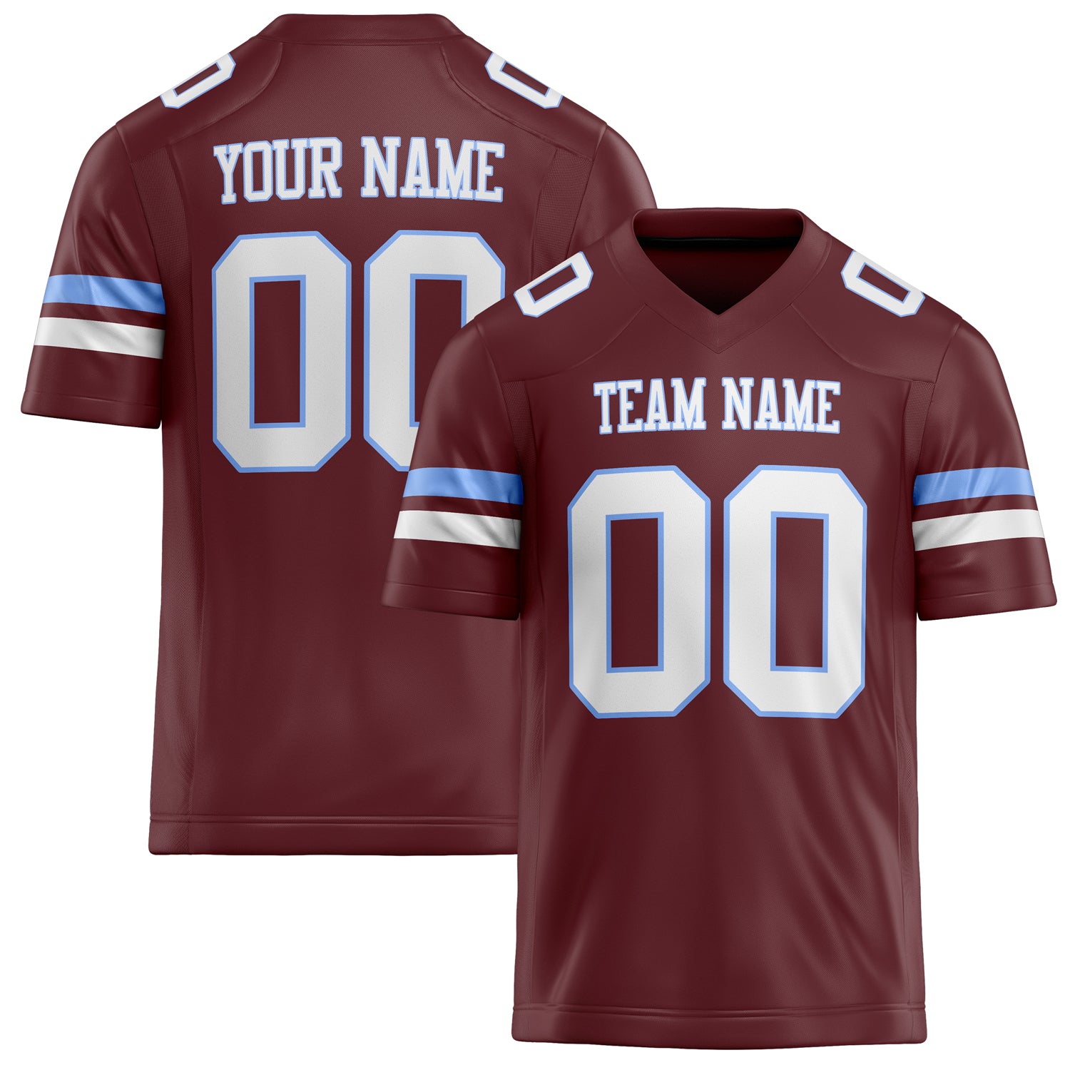 Custom Burgundy cream Solid Colour Football Jersey FT02240730BU080