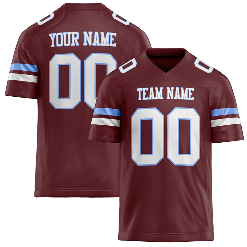 Custom Burgundy cream Solid Colour Football Jersey FT02240730BU080