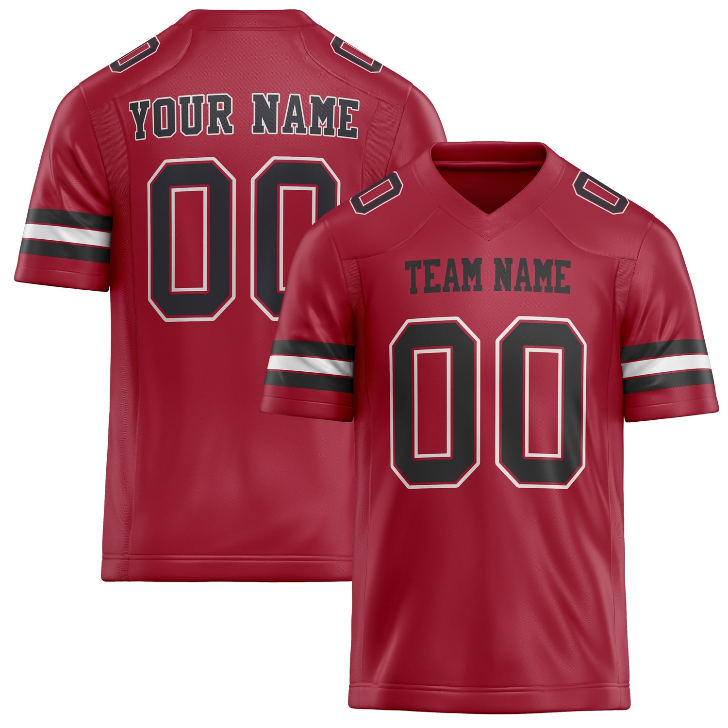 Custom Cardinal Black Solid Colour Football Jersey FT02240730CA083