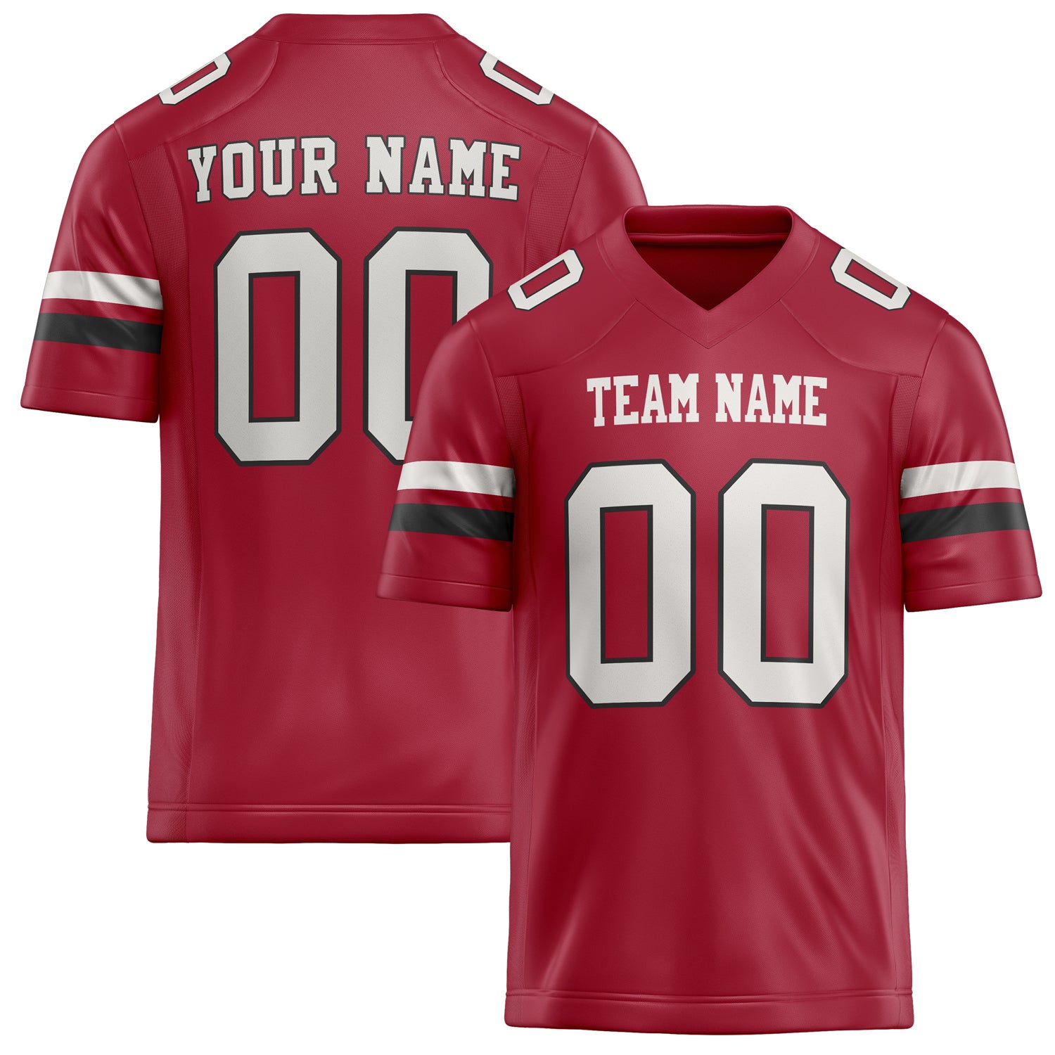 Custom Cardinal White Solid Colour Football Jersey FT02240730CA085