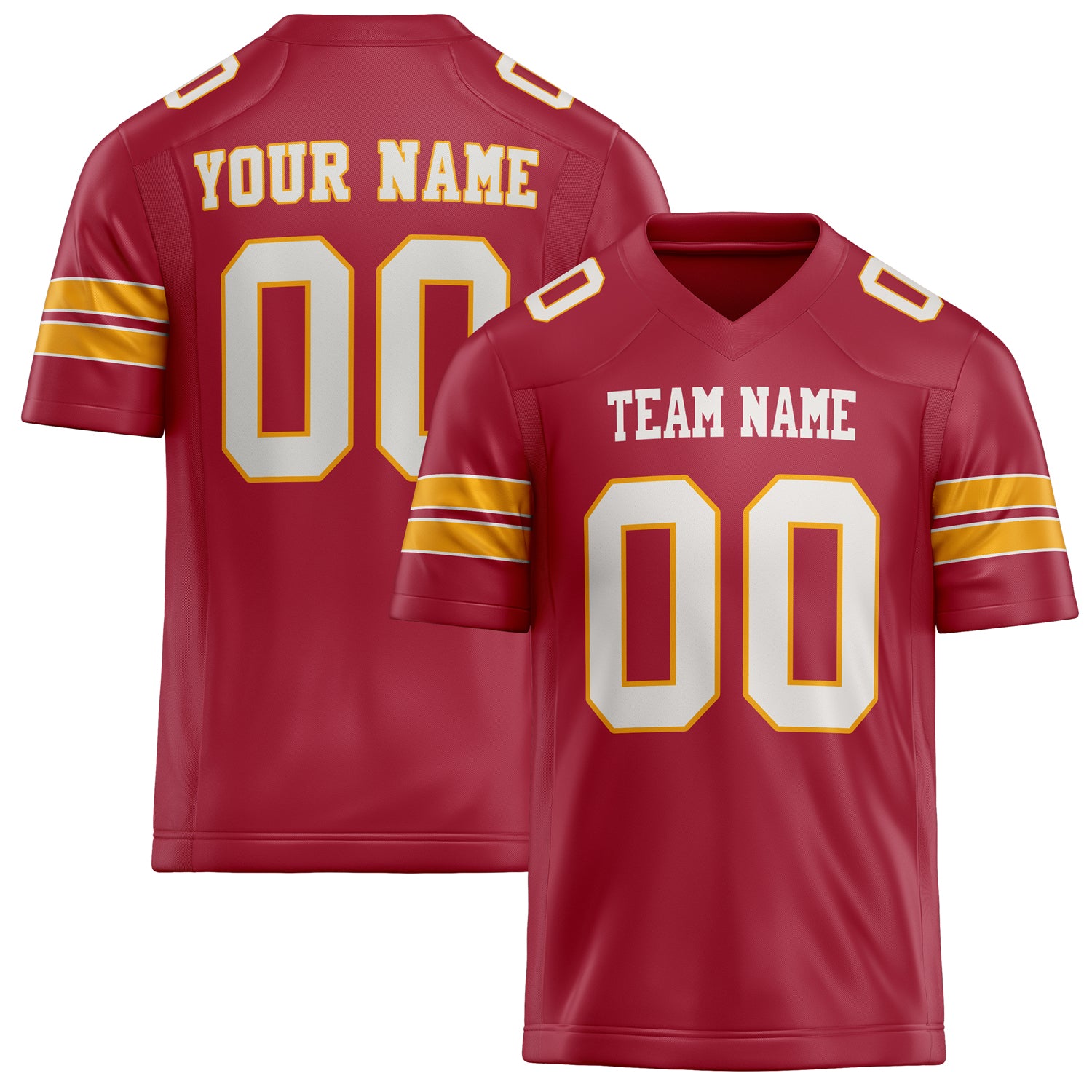 Custom Cardinal White Solid Colour Football Jersey FT02240730CA086