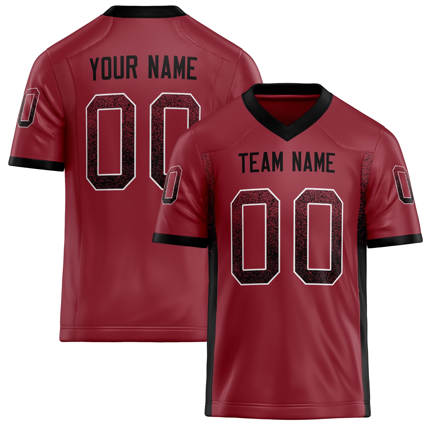 Custom Cardinal Black Solid Colour Football Jersey FT02240730CA088