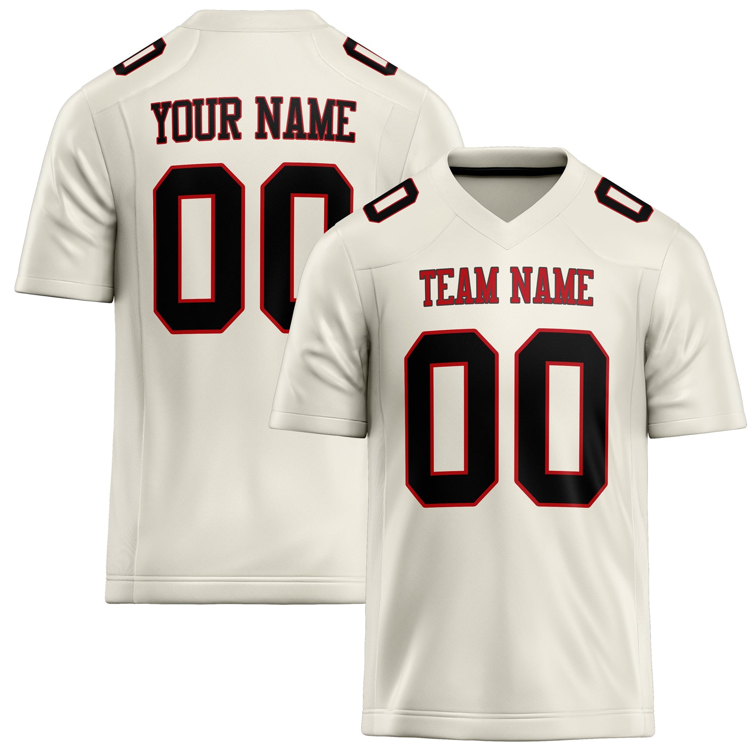 Custom Cream Black Solid Colour Football Jersey FT02240730CR094