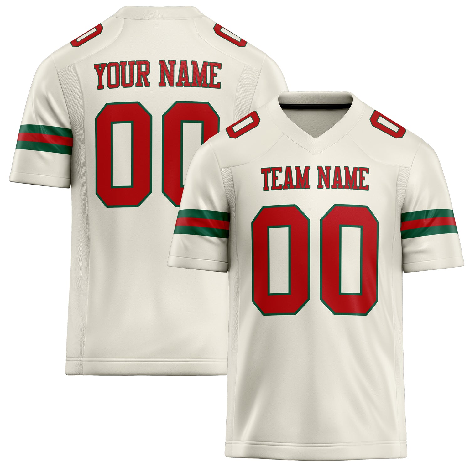 Custom Cream red Solid Colour Football Jersey FT02240730CR096