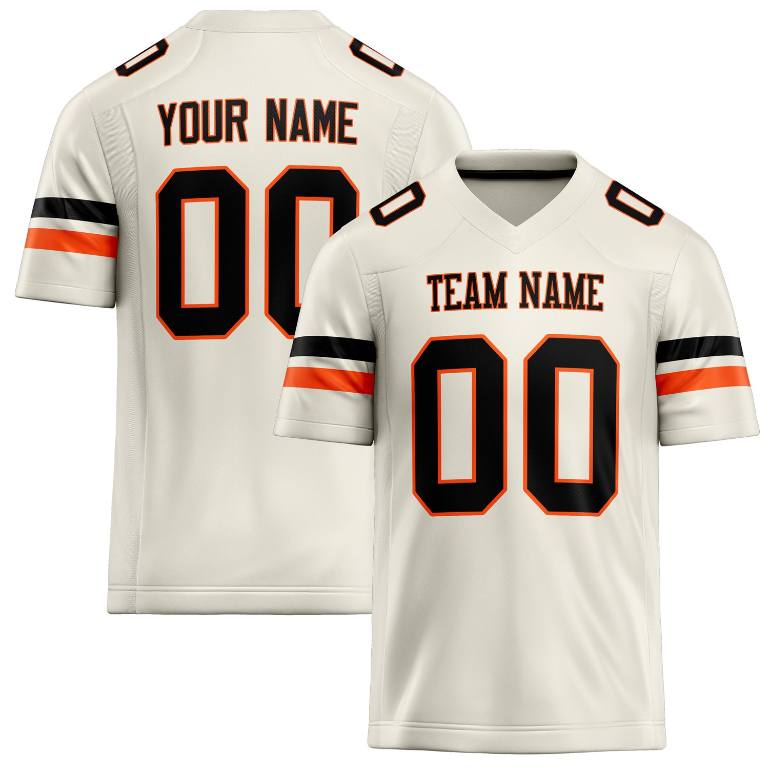 Custom Cream Black Solid Colour Football Jersey FT02240730CR102