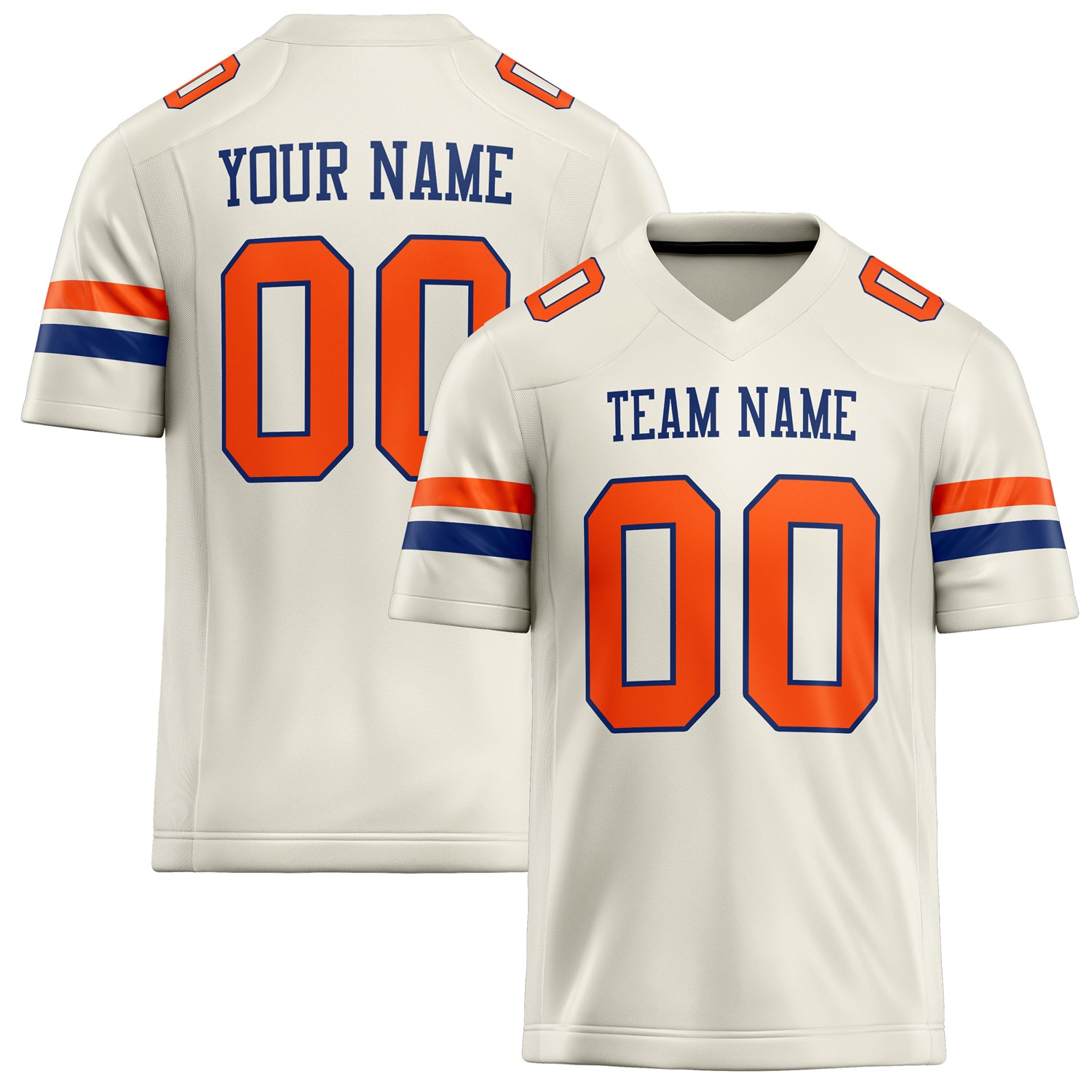 Custom Cream orange Solid Colour Football Jersey FT02240730CR105