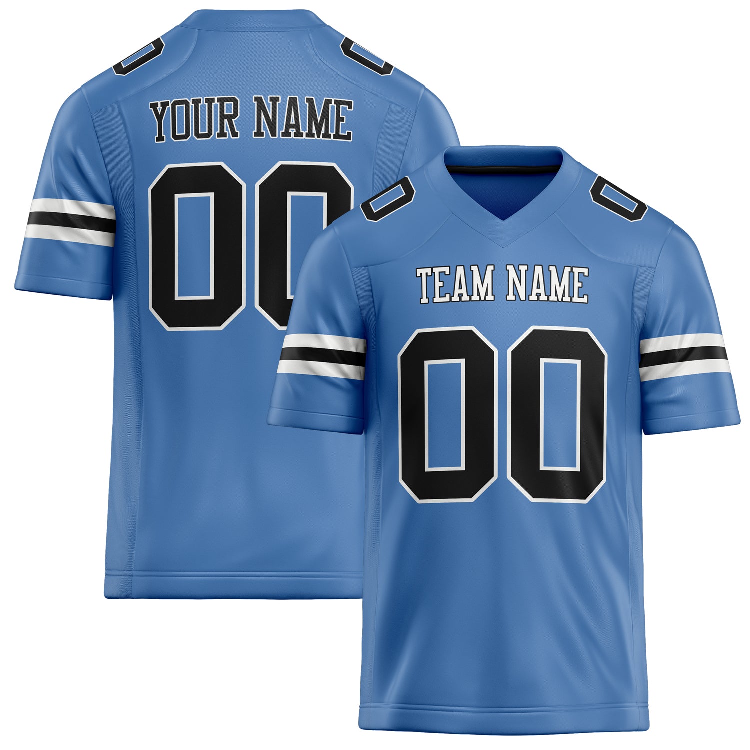 Custom Electric Blue Black Solid Colour Football Jersey FT02240730EL111