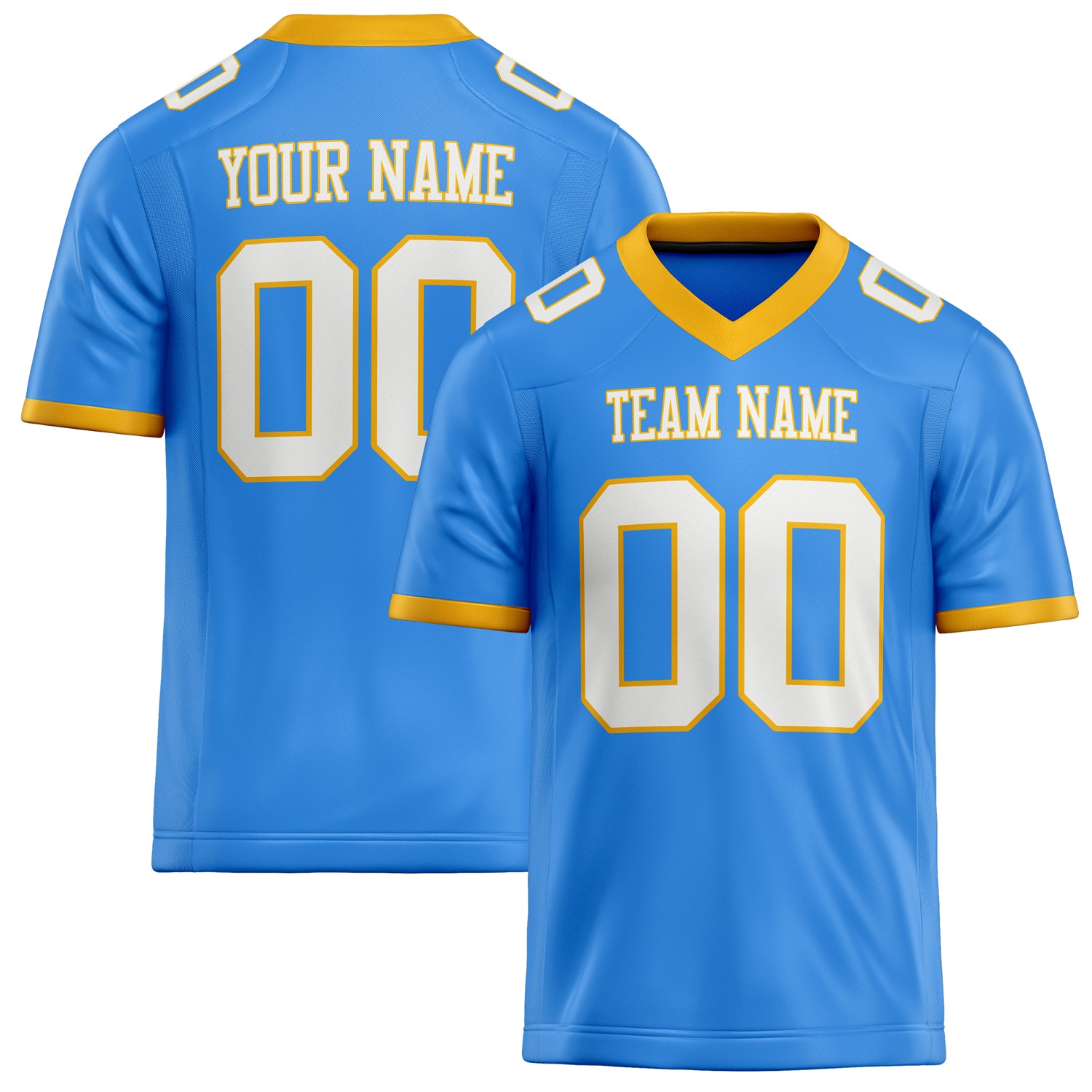 Custom Electric Blue White Solid Colour Football Jersey FT02240730EL113
