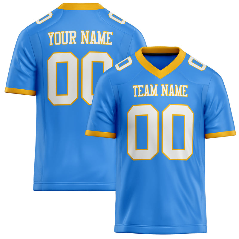 Custom Electric Blue White Solid Colour Football Jersey FT02240730EL113