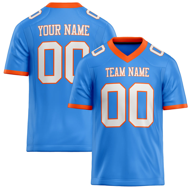 Custom Electric Blue White Solid Colour Football Jersey FT02240730EL122
