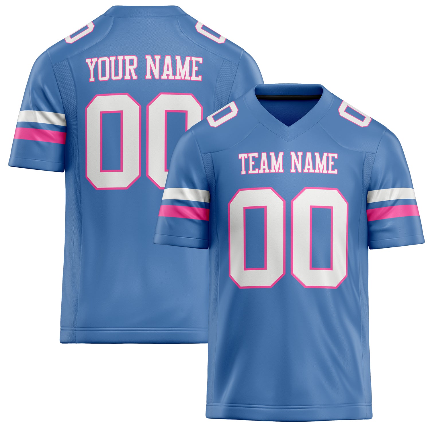 Custom Electric Blue White Solid Colour Football Jersey FT02240730EL123