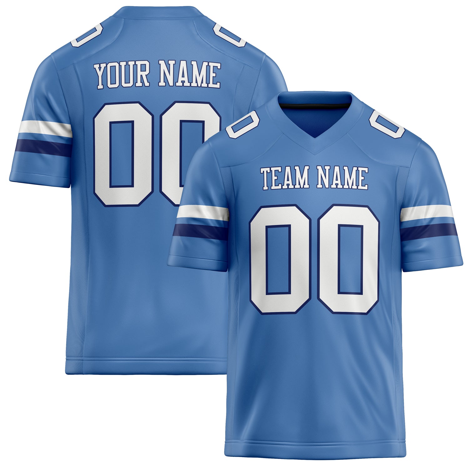 Custom Electric Blue White Solid Colour Football Jersey FT02240730EL124