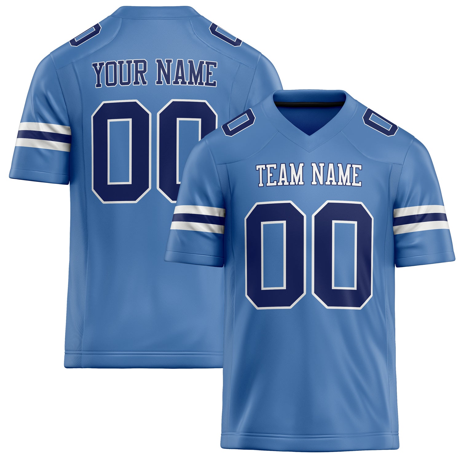 Custom Electric Blue navy Solid Colour Football Jersey FT02240730EL127