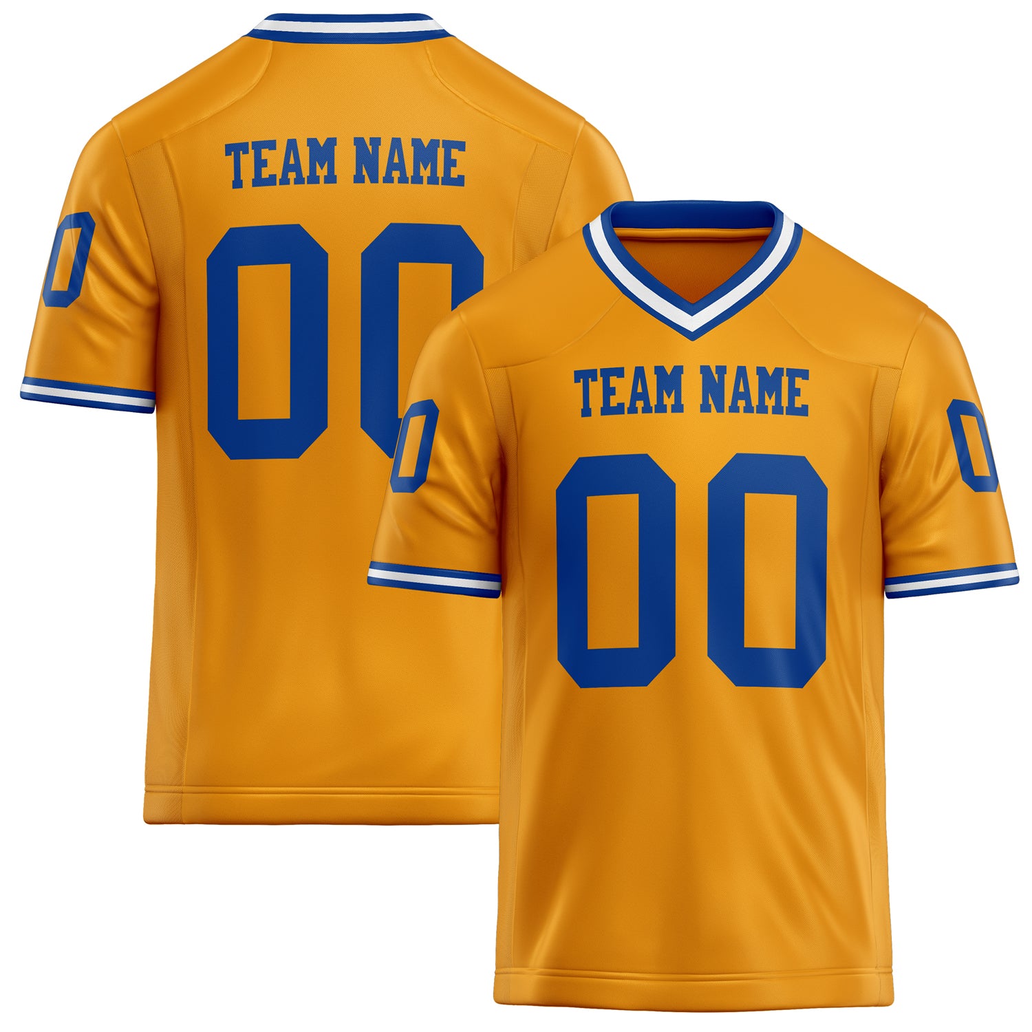 Custom Gold royal Solid Colour Football Jersey FT02240730GO130