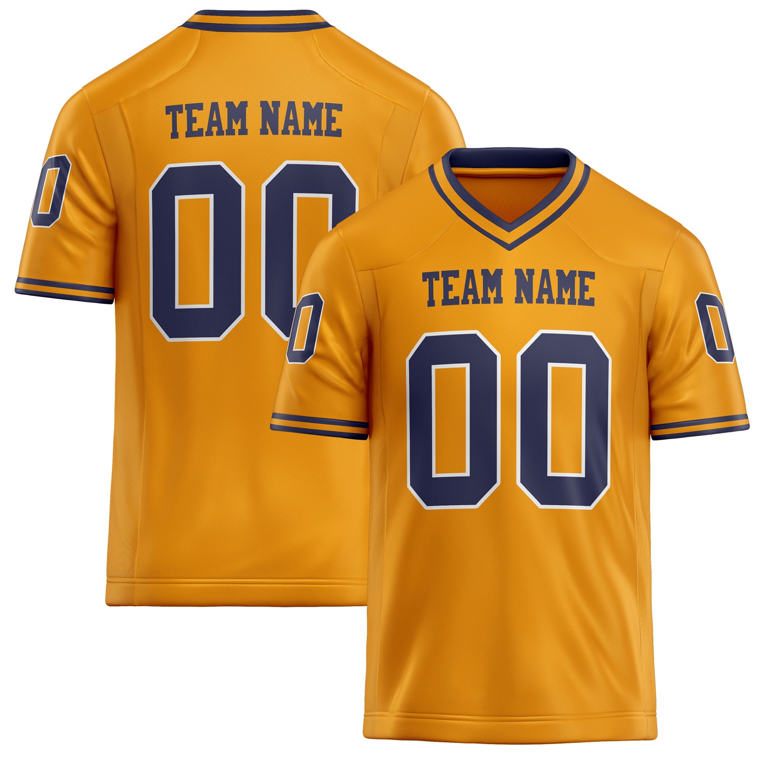 Custom Gold navy Solid Colour Football Jersey FT02240730GO131