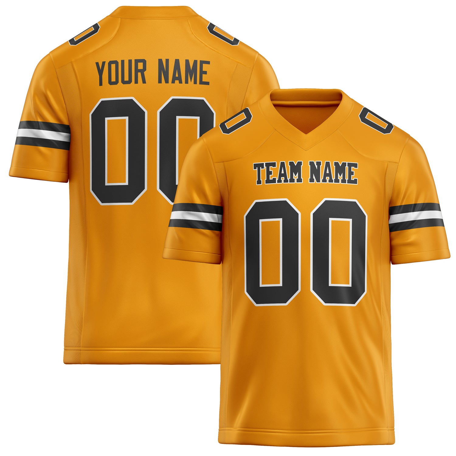 Custom Gold Black Solid Colour Football Jersey FT02240730GO135