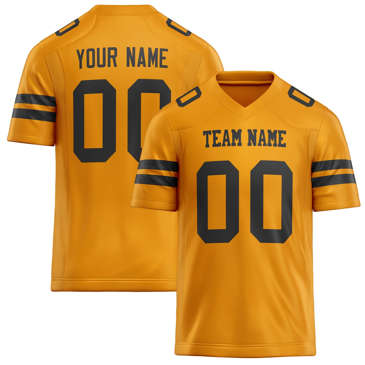 Custom Gold Black Solid Colour Football Jersey FT02240730GO136