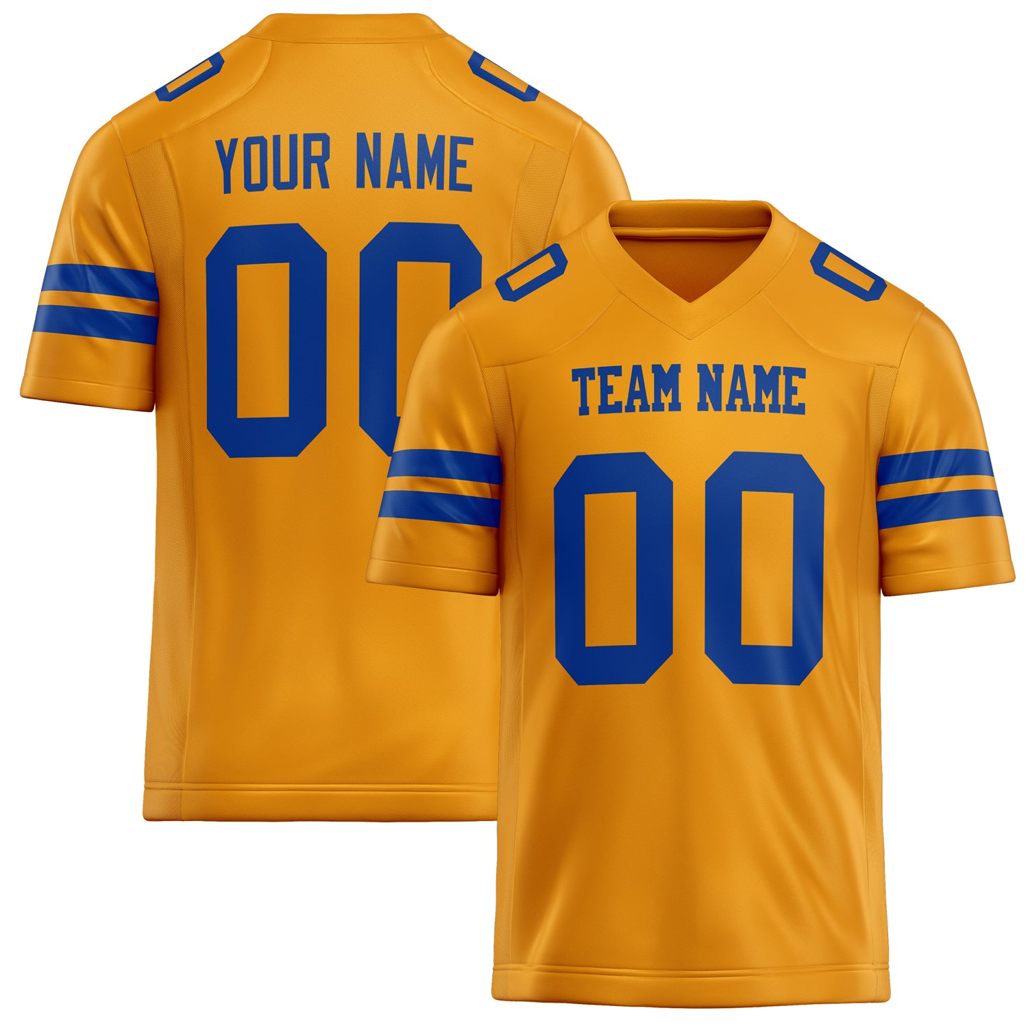 Custom Gold royal Solid Colour Football Jersey FT02240730GO137