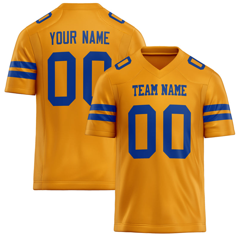Custom Gold royal Solid Colour Football Jersey FT02240730GO137