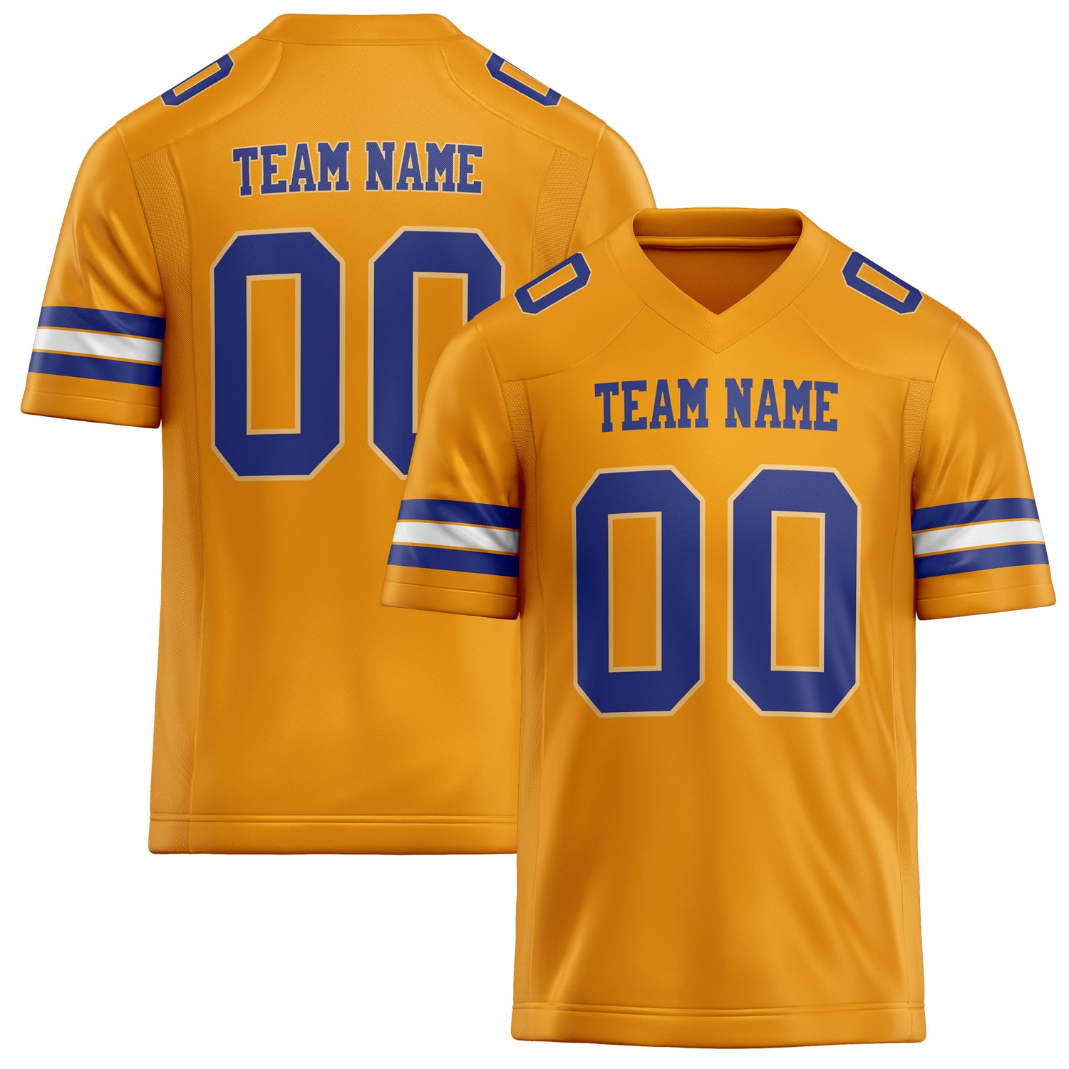 Custom Gold royal Solid Colour Football Jersey FT02240730GO139
