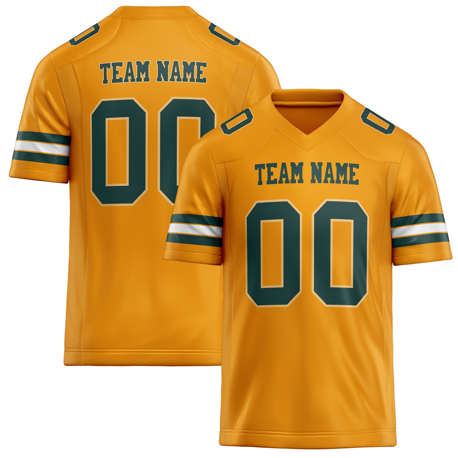Custom Gold green Solid Colour Football Jersey FT02240730GO141
