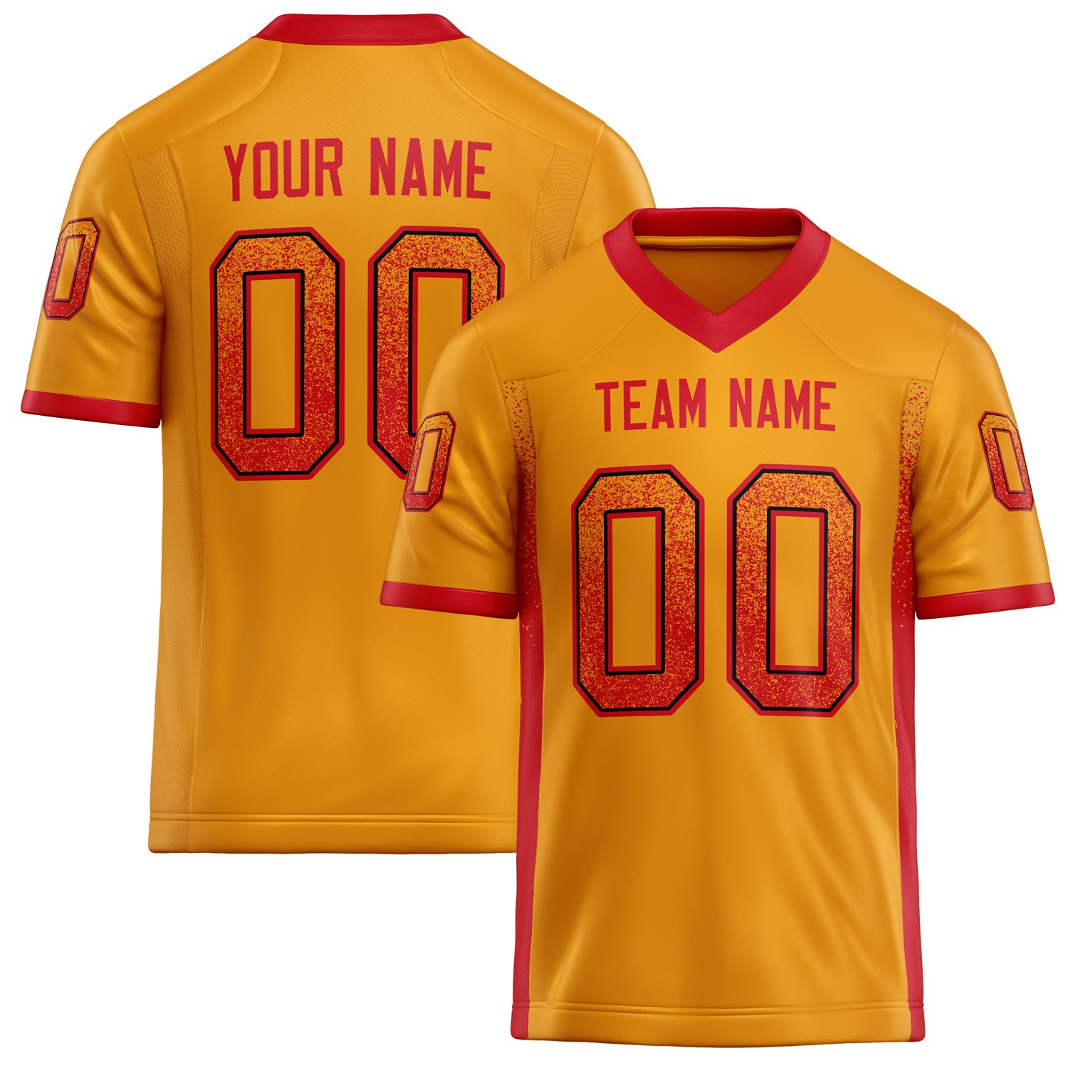 Custom Gold red Solid Colour Football Jersey FT02240730GO142