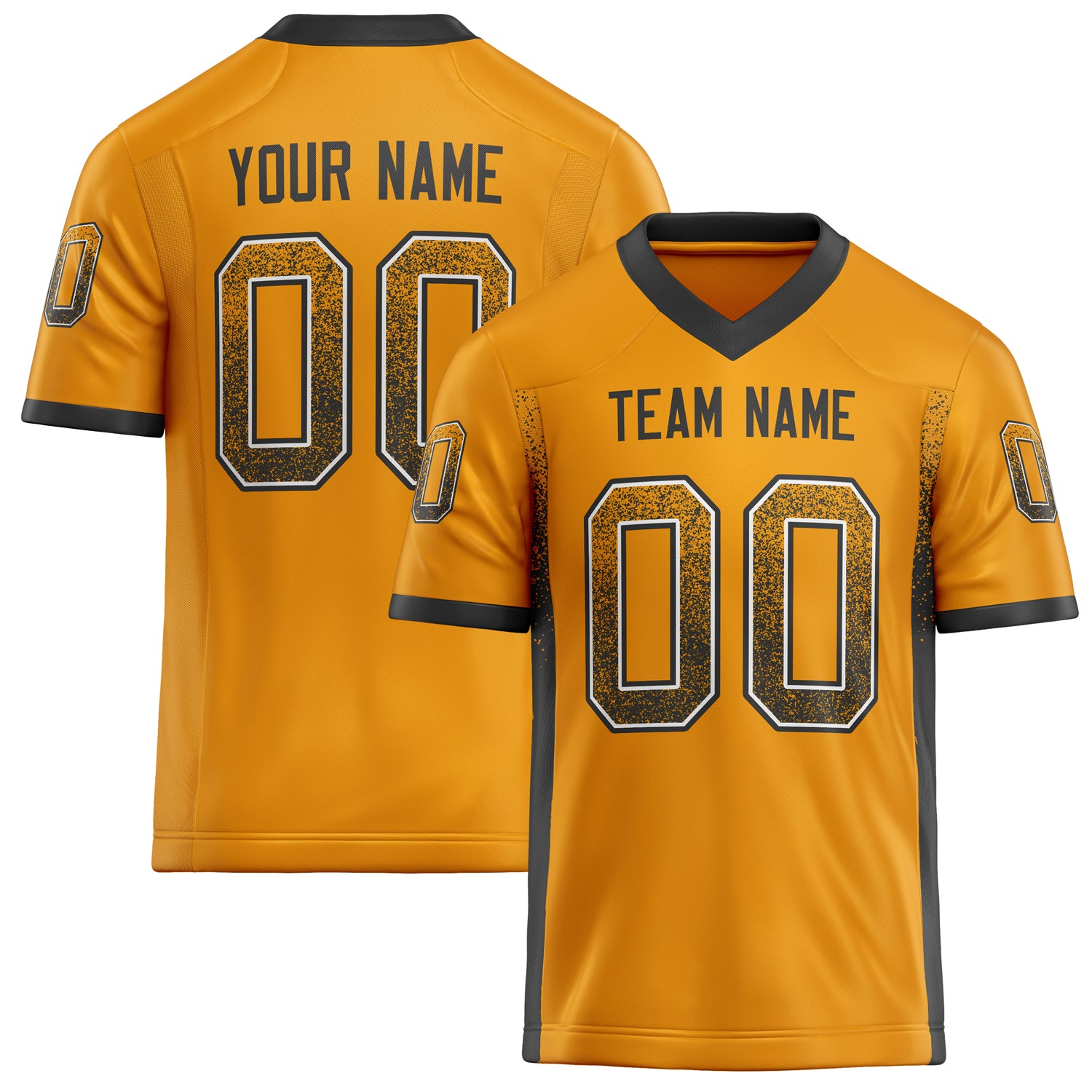 Custom Gold Black Solid Colour Football Jersey FT02240730GO143