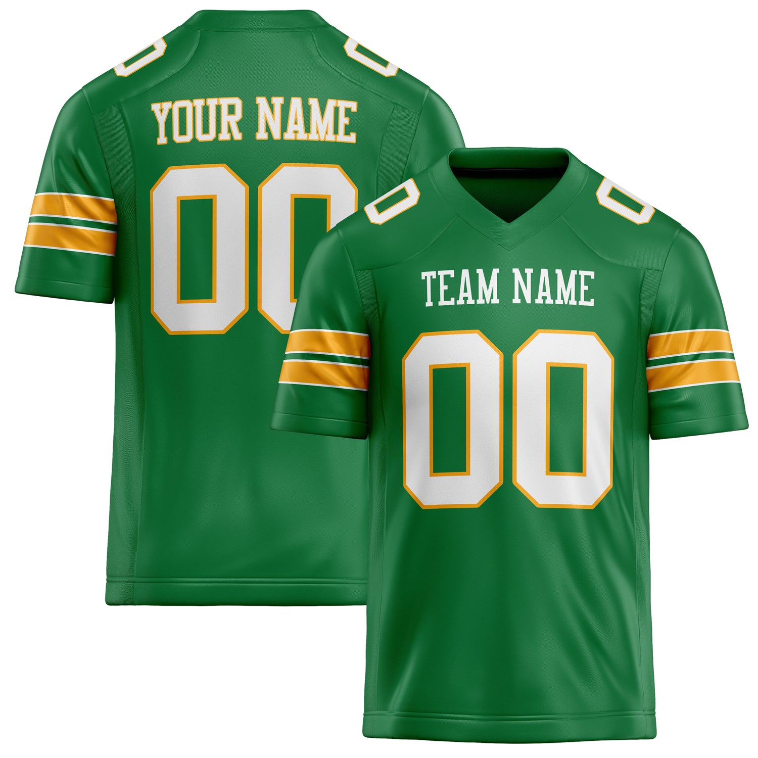 Custom Grass Green White Solid Colour Football Jersey FT02240730GR152
