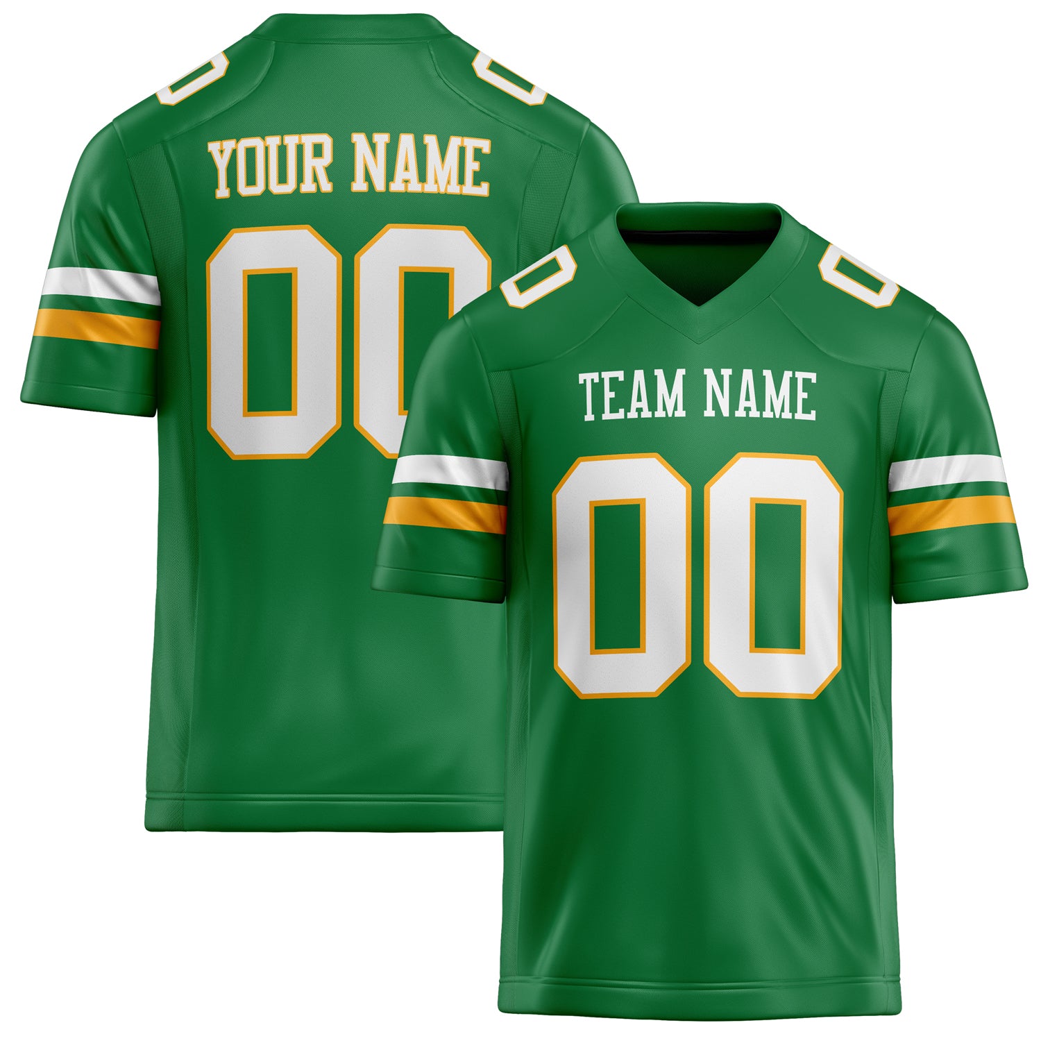Custom Grass Green White Solid Colour Football Jersey FT02240730GR153