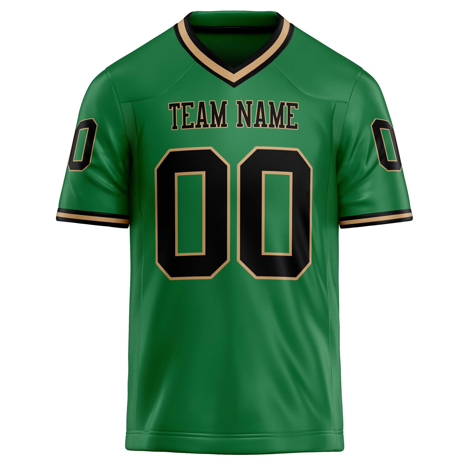 Custom Grass Green Black Solid Colour Football Jersey